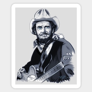 Merle Haggard - An illustration by Paul Cemmick Sticker